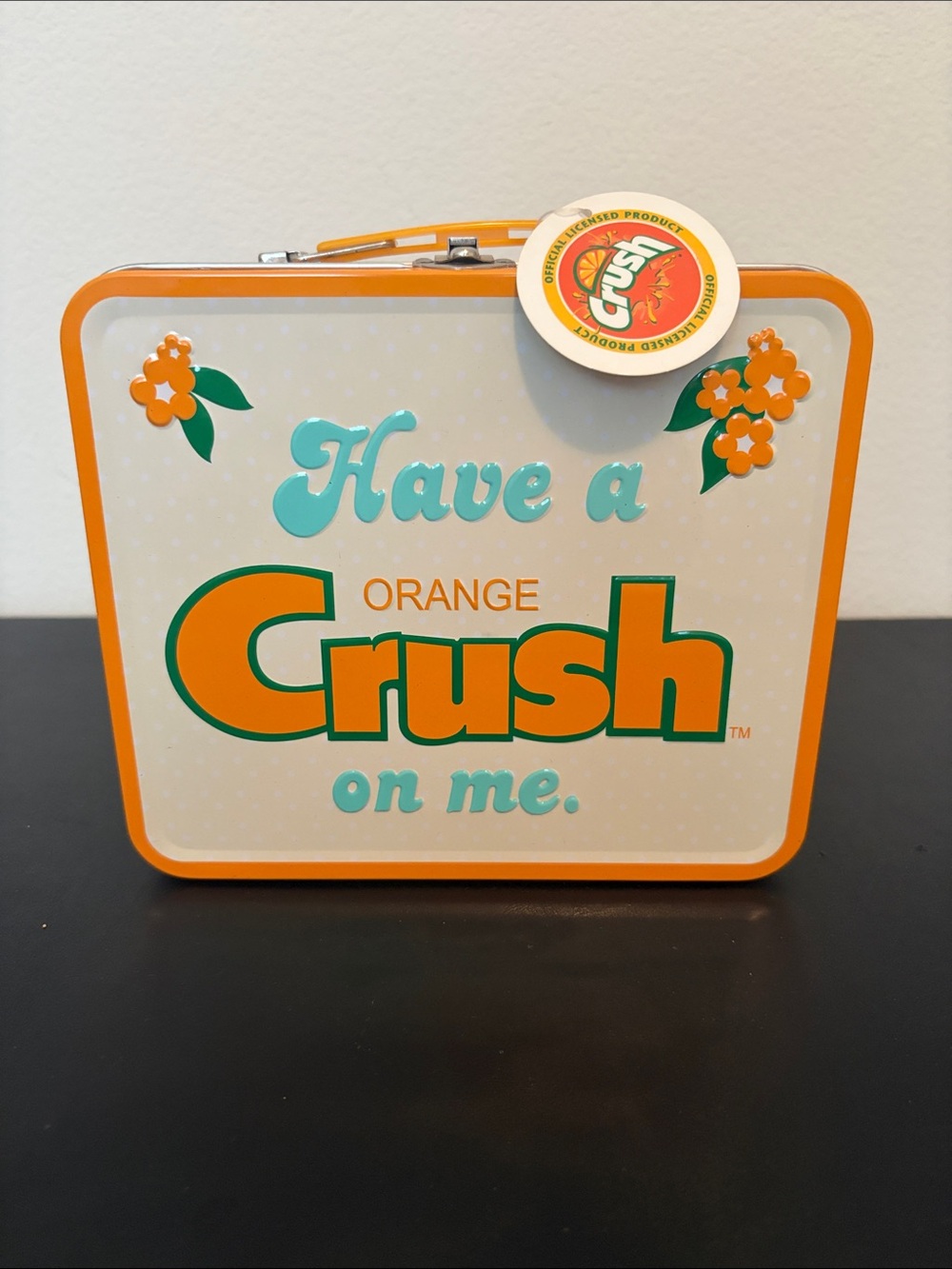 Brand New Orange Crush Retro Tin Lunchbox - Orange and White